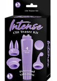 Intense Clit Teaser Kit Mini Vibrator with Silicone Attachments - Purple