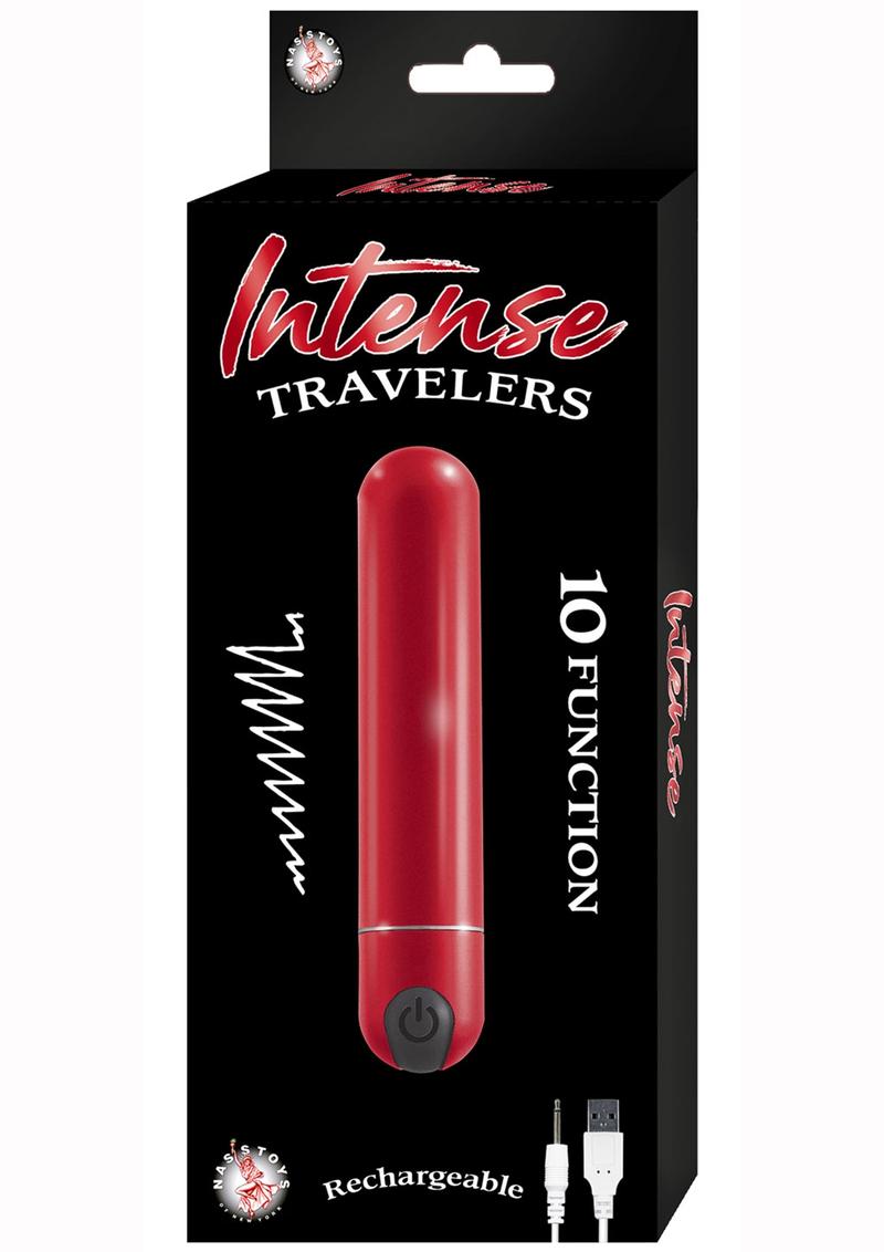 Intense Travelers Aluminum Rechargeable Vibrator - Metal/Red