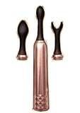 Intense Triple Tip Massager Silicone Rechargeable - Rose Gold - Set