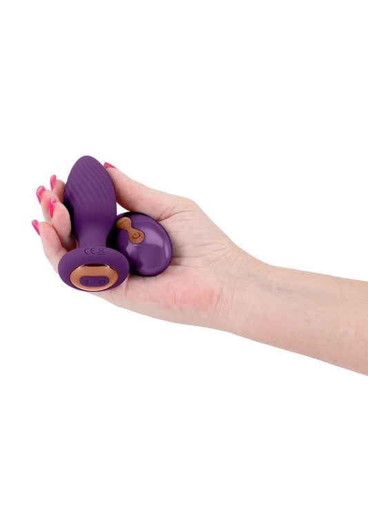 Inya Alpine Rechargeable Silicone Anal Plug with Remote Control - Purple