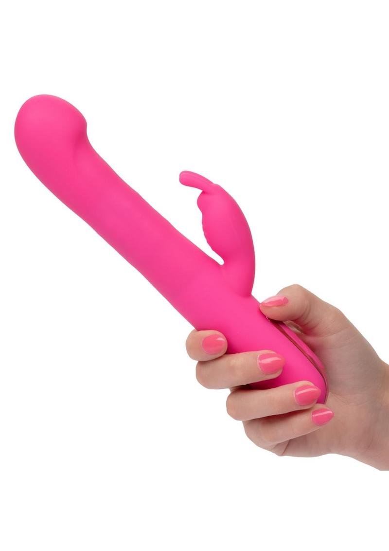 Jack Rabbit Elite Beaded G Rabbit Silicone Rechargeable Vibrator with Clitoral Stimulator - Pink