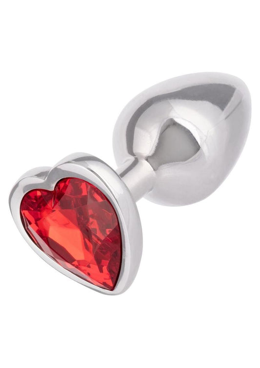 Jewel Ruby Heart Aluminum Anal Plug