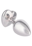 Jewel Ruby Heart Aluminum Anal Plug - Metal/Red - Small