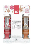 JO Naughty Or Nice Flavored Waterbased Lube Gift Set Candy Cane and Gingerbread 1 Ounce Each - 2 Set