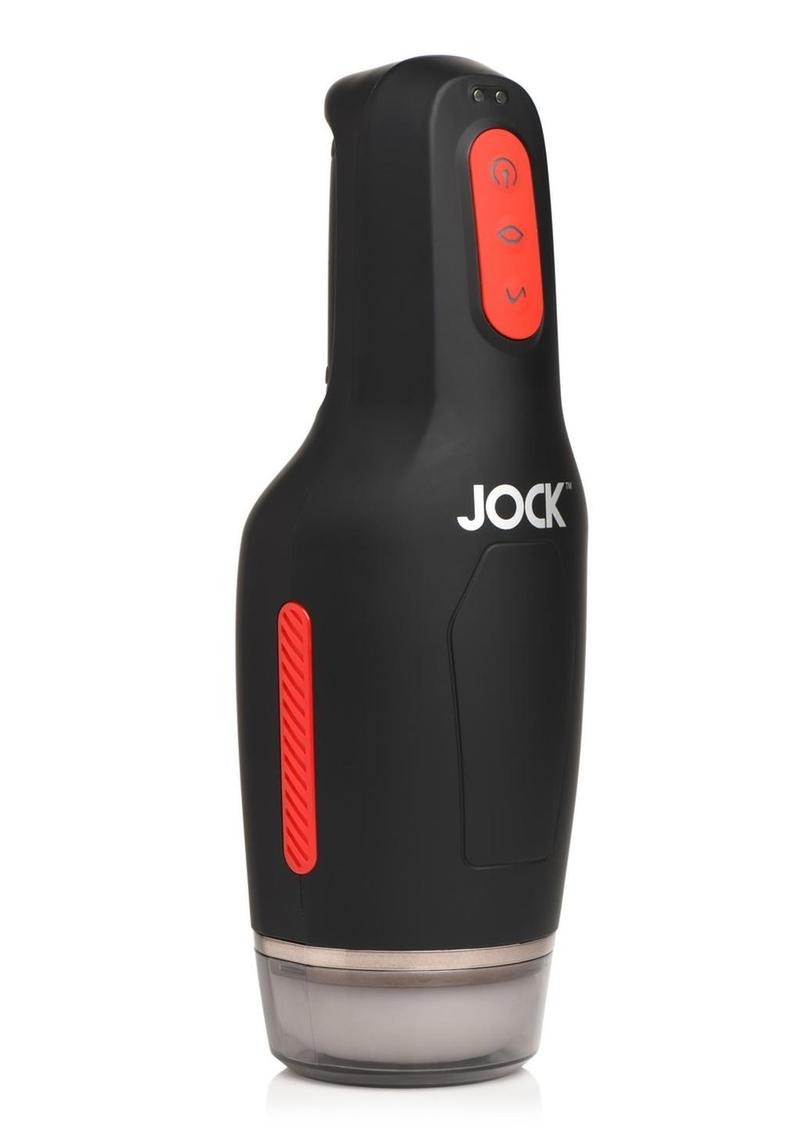 Jock 15x Sucking and Vibrating Rechargeable Masturbator - Black