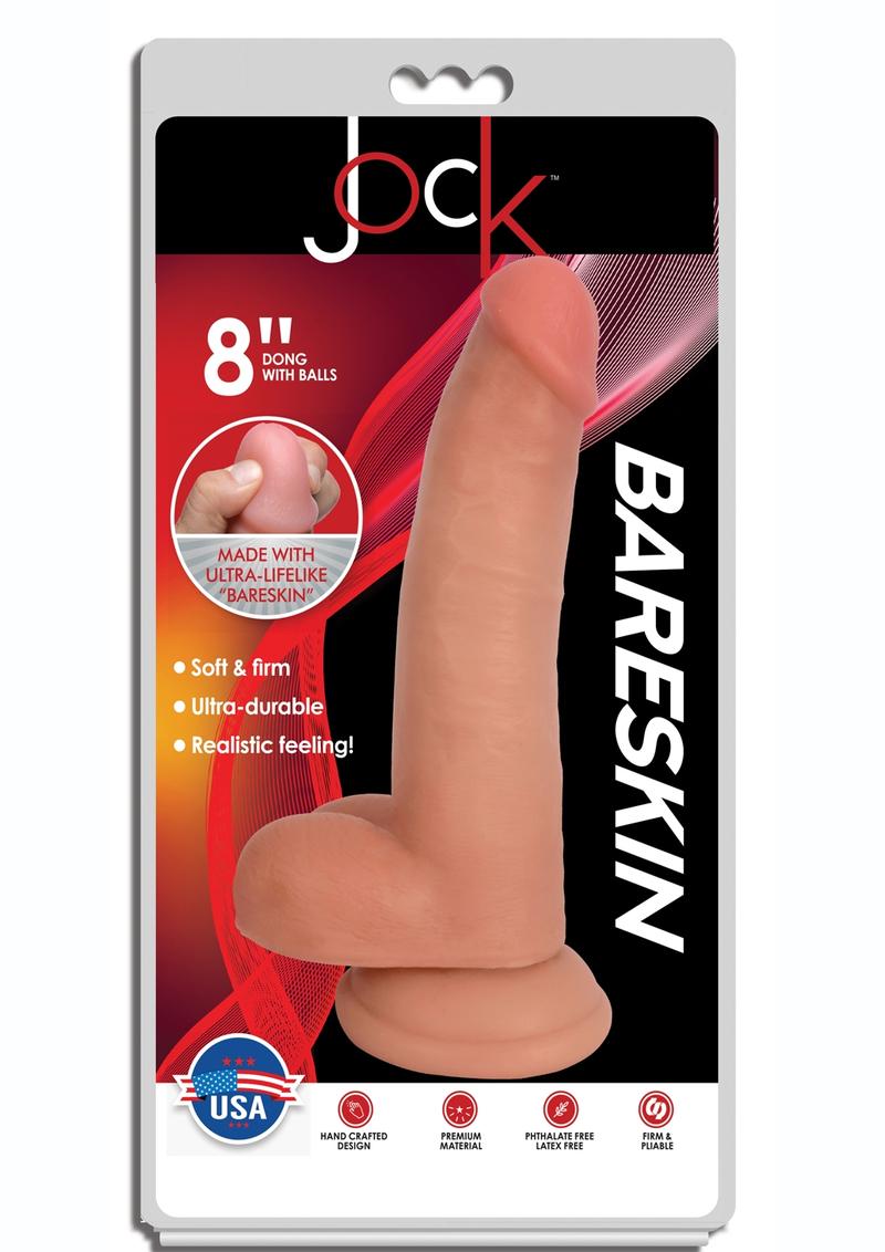 Jock Bareskin Realistic Dong with Balls - Vanilla - 8in