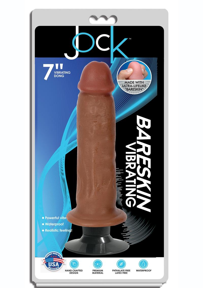 Jock Bareskin Realistic Vibrating Dong - Caramel - 7in