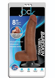 Jock Bareskin Realistic Vibrating Dong with Balls - Caramel - 8in