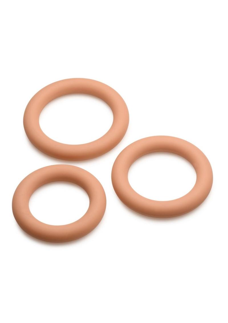 Jock Discrete Silicone Cock Ring - Caramel - Set