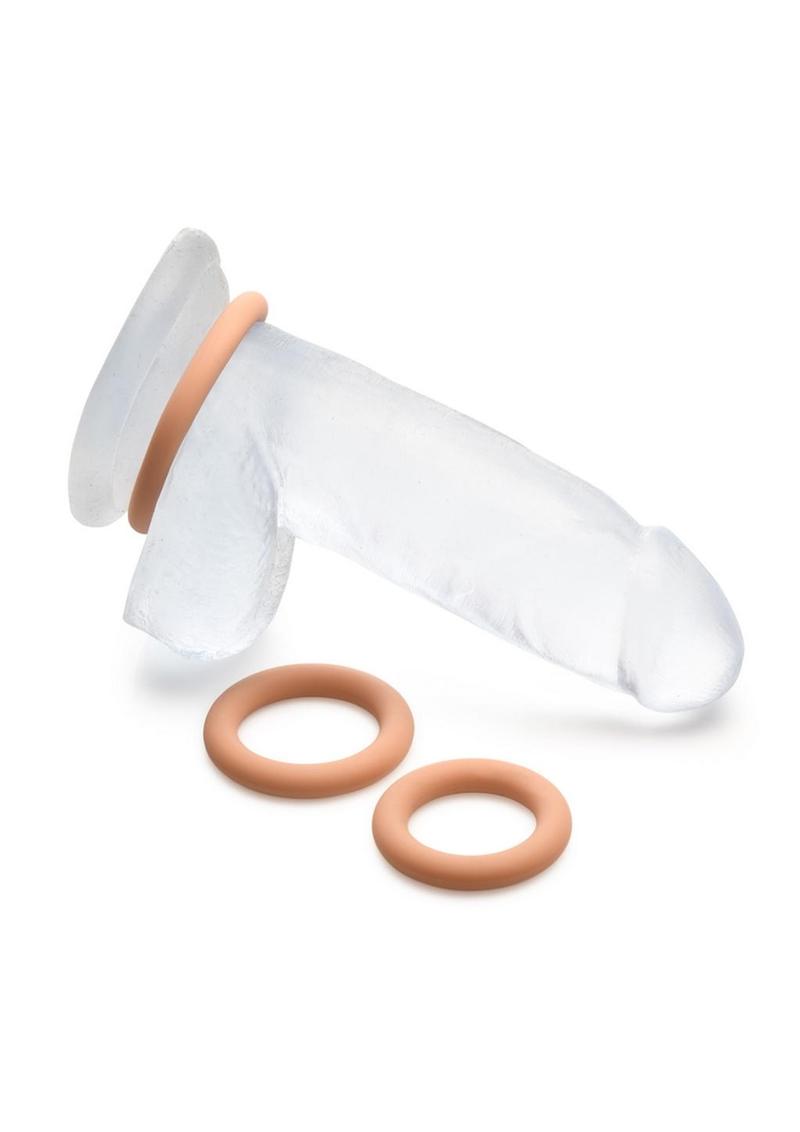 Jock Discrete Silicone Cock Ring - Caramel - Set