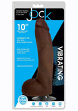 Jock Vibrating Dildo with Balls - Chocolate - 10in