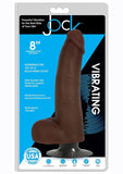 Jock Vibrating Dildo with Balls - Chocolate - 8in