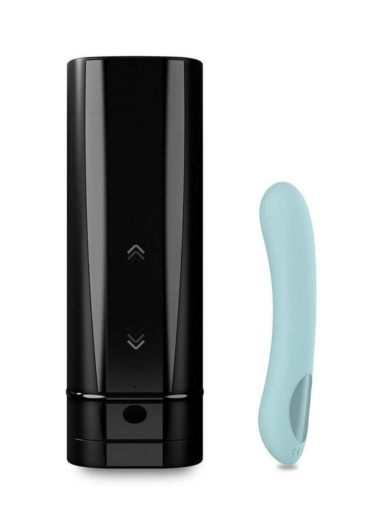 Kiiroo Onyx+ and Pearl2+ Couple Set Masturbator and Vibrator - Green/Turquoise