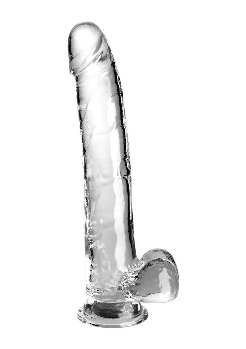 King Cock Clear Dildo with Balls - Clear - 11in