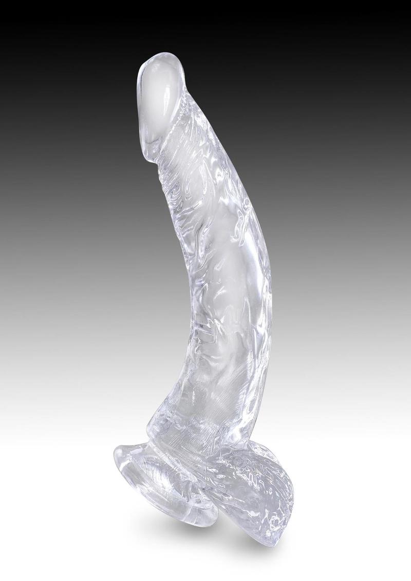 King Cock Dildo with Balls - Clear - 7.5in