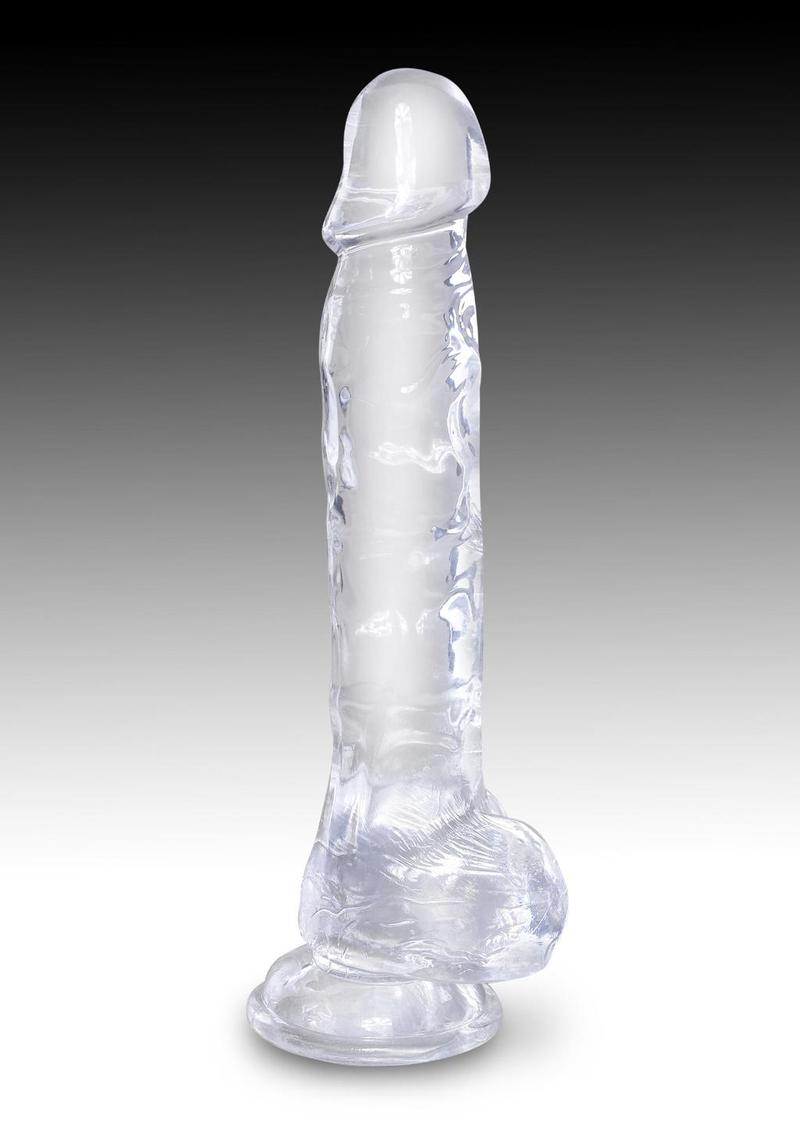 King Cock Dildo with Balls - Clear - 8in