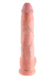 King Cock Dildo with Balls - Flesh/Vanilla - 10in