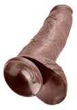 King Cock Dildo with Balls - Chocolate - 12in