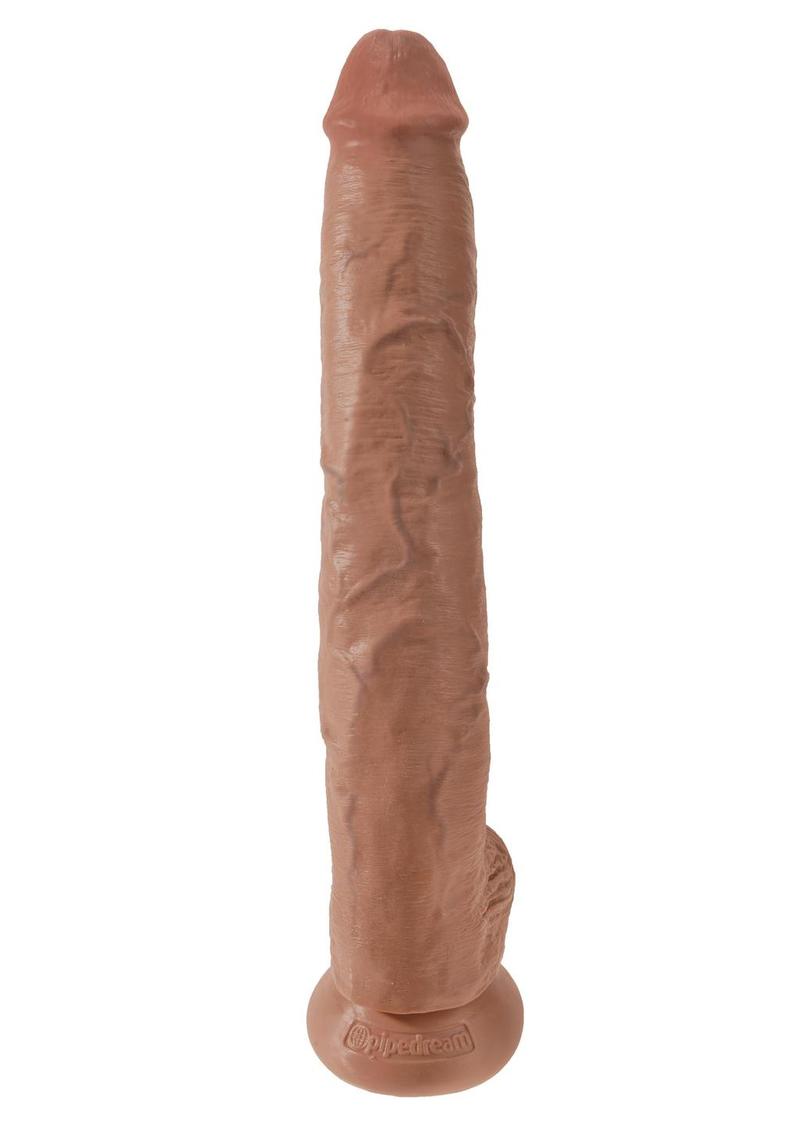 King Cock Dildo with Balls - Caramel - 14in