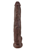 King Cock Dildo with Balls - Chocolate - 14in