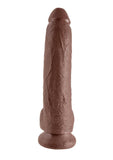 King Cock Dildo with Balls - Chocolate - 9in