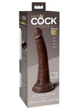 King Cock Elite Dual Density Silicone Dildo - Chocolate - 7in