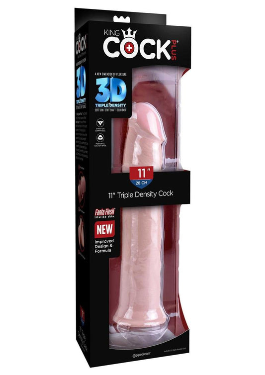 King Cock Plus Triple Density Dildo - Vanilla - 11in