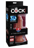 King Cock Plus Triple Density Dildo - Chocolate - 6in