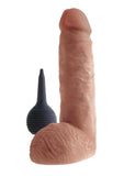 King Cock Squirting Dildo with Balls - Caramel/Tan - 8in