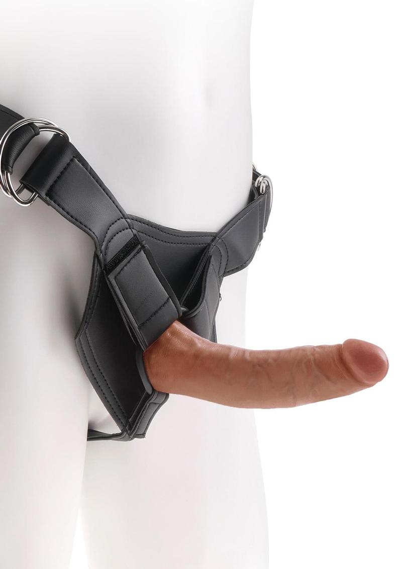 King Cock Strap-On Harness with Dildo - Caramel/Tan - 7in