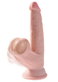 King Cock Triple Density Cock with Swinging Balls - Vanilla - 6in