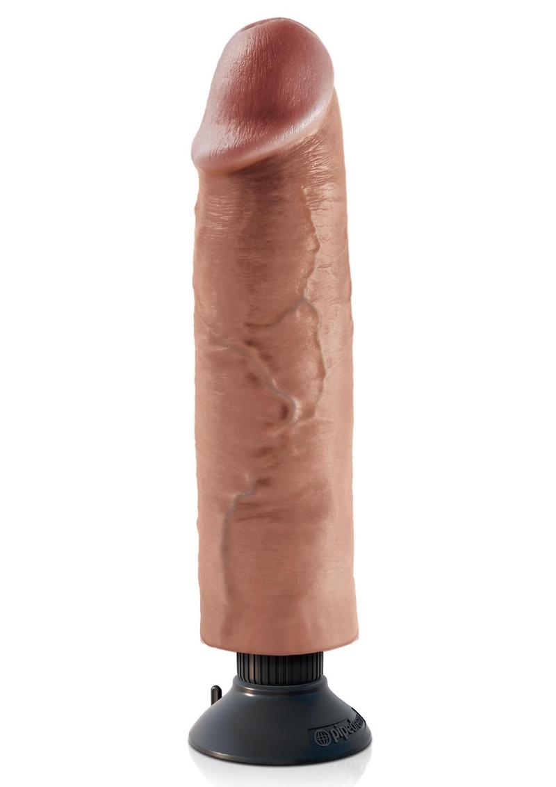 King Cock Vibrating Dildo - Caramel - 10in