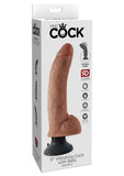 King Cock Vibrating Dildo with Balls - Caramel - 9in