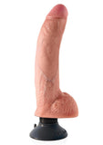 King Cock Vibrating Dildo with Balls - Vanilla - 9in