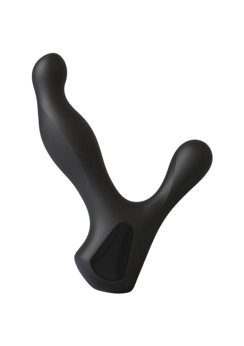 Kink Ultimate Rim Job Rechargeable Silicone Vibrating Prostate Massager with Rotating Ridges - Black