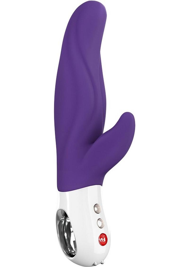 Lady Bi Silicone Vibrator with Clitoral Stimulator - Purple/Violet