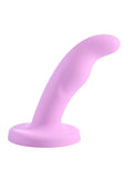 Lazre Silicone Curved Dildo with Suction Cup - Pink - 6in