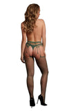 Le Desir Shredded Suspender Pantyhose - Green - One Size