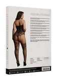 Le Desir Strapless Crotchless Teddy with Stockings - Black - Queen