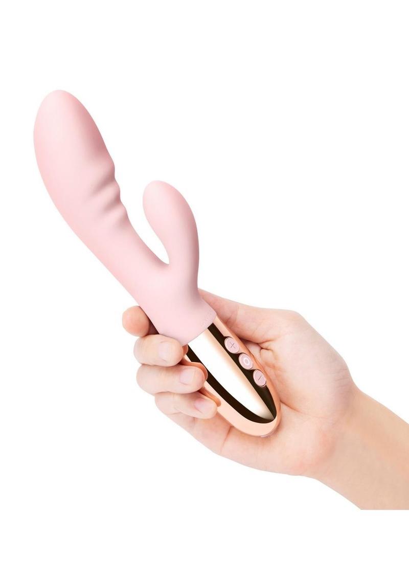 Le Wand Blend Rechargeable Siliconel Rabbit Vibrator - Rose Gold