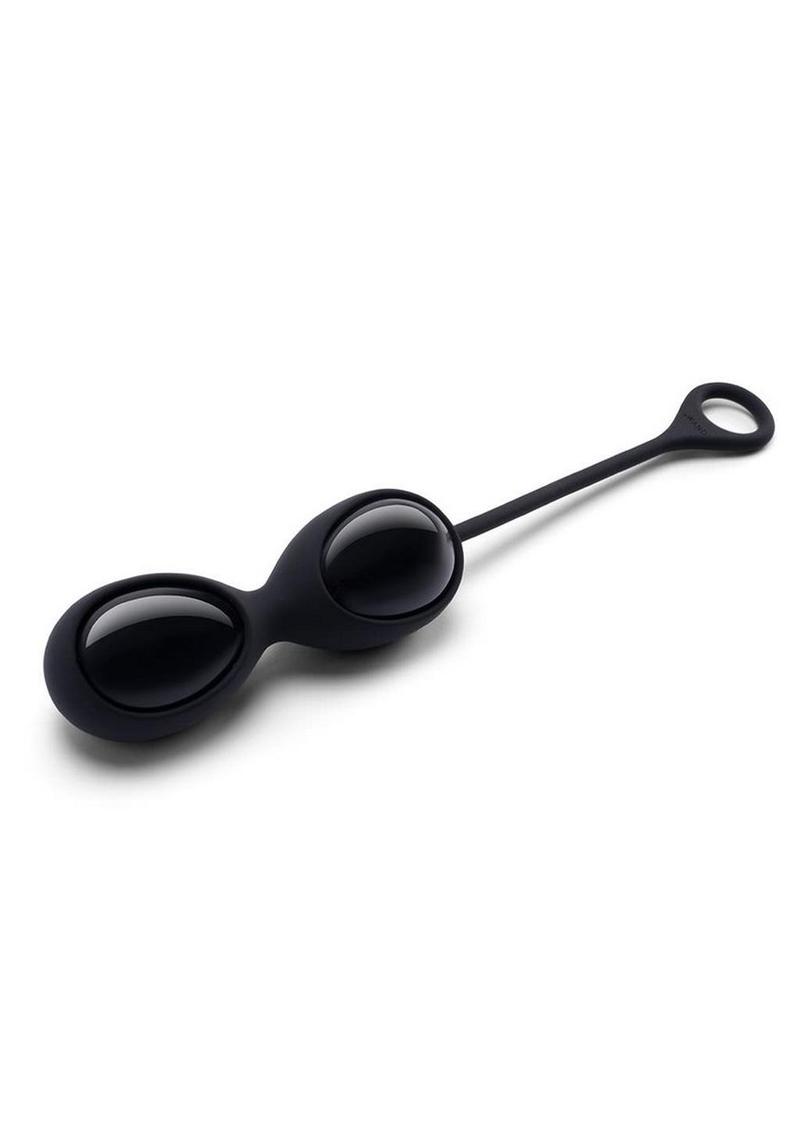 Le Wand Crystal Yoni Eggs Silicone Kegal Balls - Black Obsidian - Black