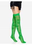 Leg Avenue 420 Net Thigh High - Green - One Size