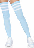 Leg Avenue Athlete Thigh High 3 Stripe Top - Blue/Light Blue - One Size