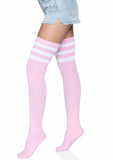 Leg Avenue Athlete Thigh High 3 Stripe Top - Light Pink/Pink - One Size