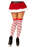 Leg Avenue Candy Cane Lurex Striped Over The Knee Socks