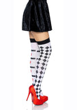 Leg Avenue Harlequin and Heart Thigh High