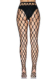 Leg Avenue Rhinestone Jumbo Pothole Net Tights - Black - One Size