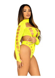 Leg Avenue Seamless Asymmetrical Cut Out Thong Back Bodysuit