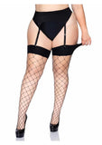 Leg Avenue Spandex Fence Net Stockings with Reinforced Toe and Comfort Wide Band Top