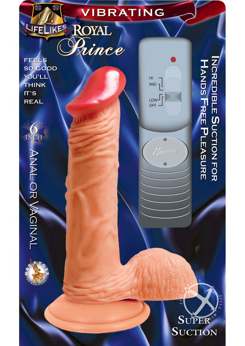 Lifelikes Vibrating Royal Prince Dildo - Flesh/Vanilla - 6in